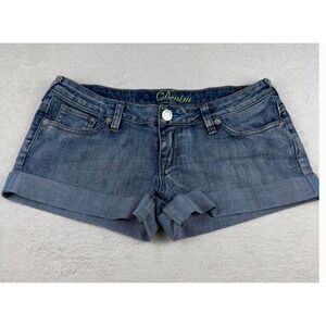 Fox Racing Denim Cuffed Denim Shorts Women's Size 7 Blue Star Pockets